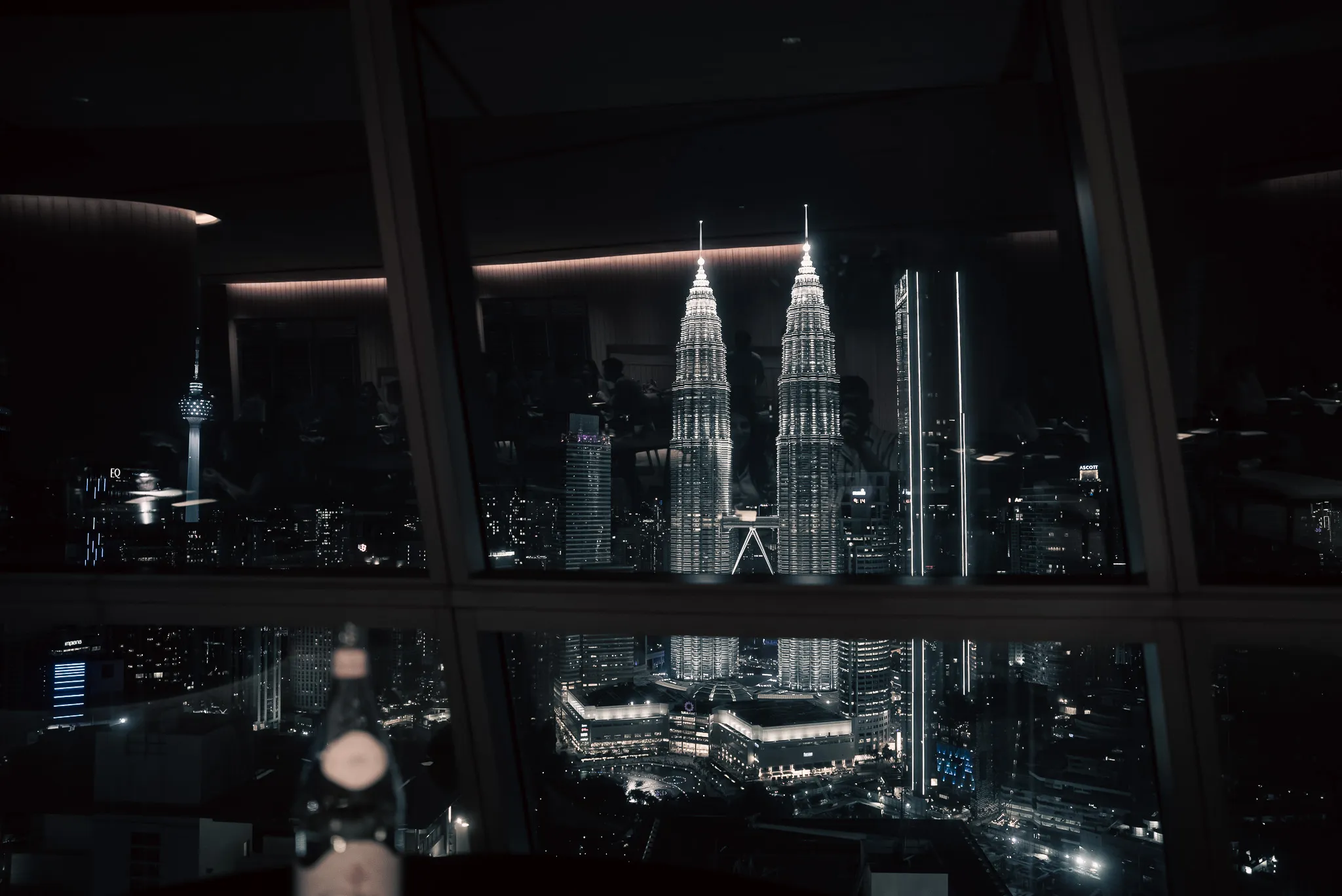 Breathtaking View of Kuala Lumpur Skyline and Petronas Twin Towers from Dewakan Restaurant