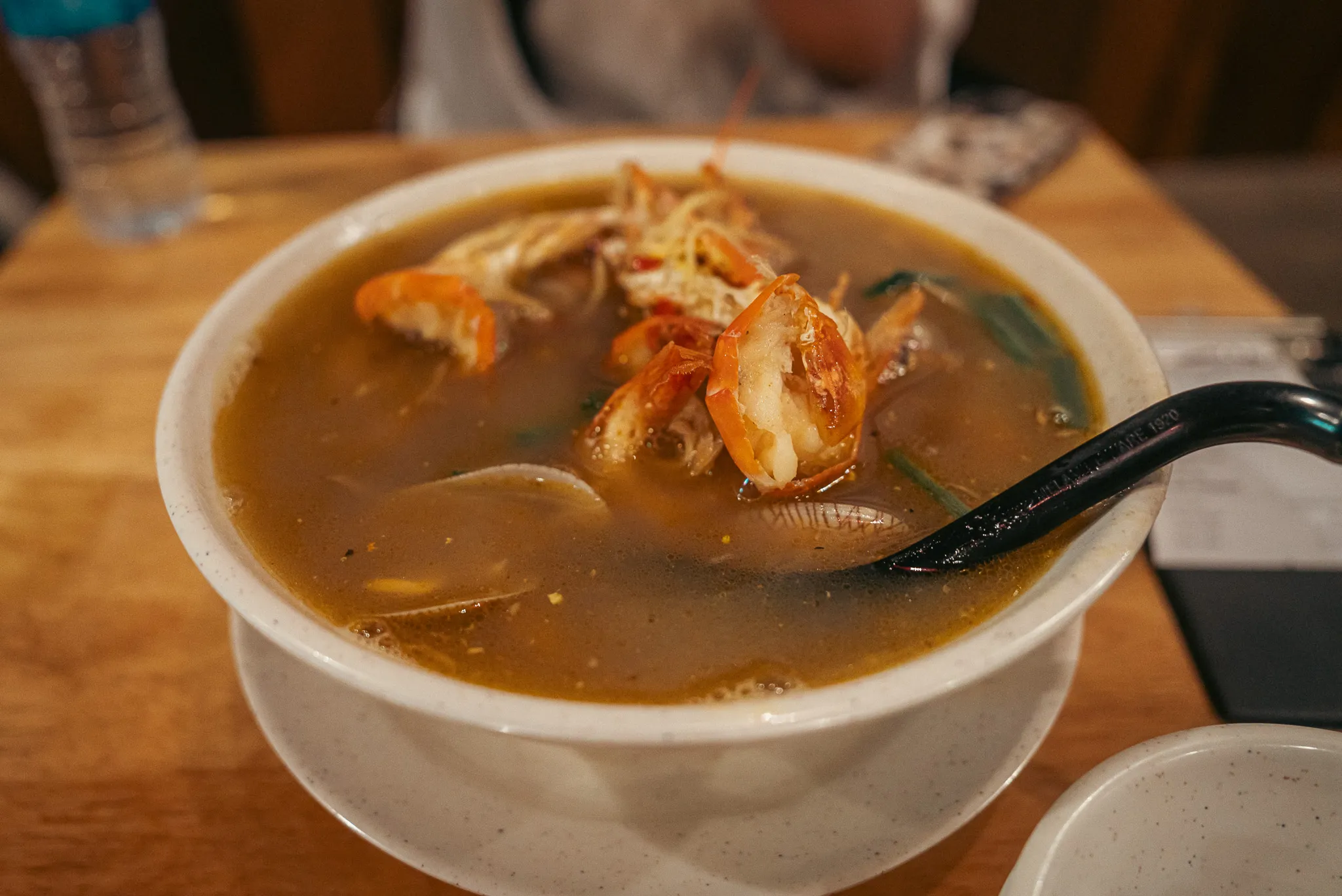 Front view of Lala Noodles with prawns at Lai Foong Lala Noodles, Kuala Lumpur
