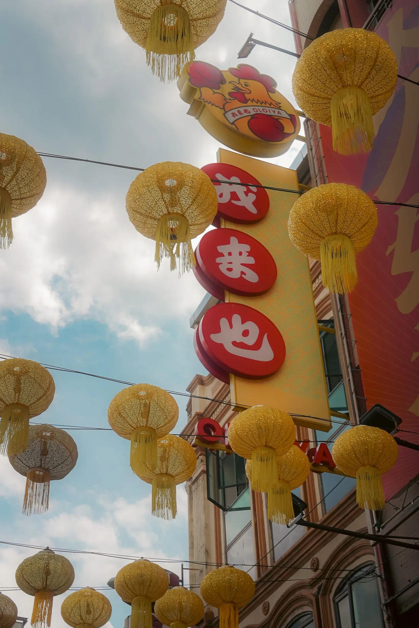 Chinatown Kuala Lumpur Petaling Street lanterns and signage.